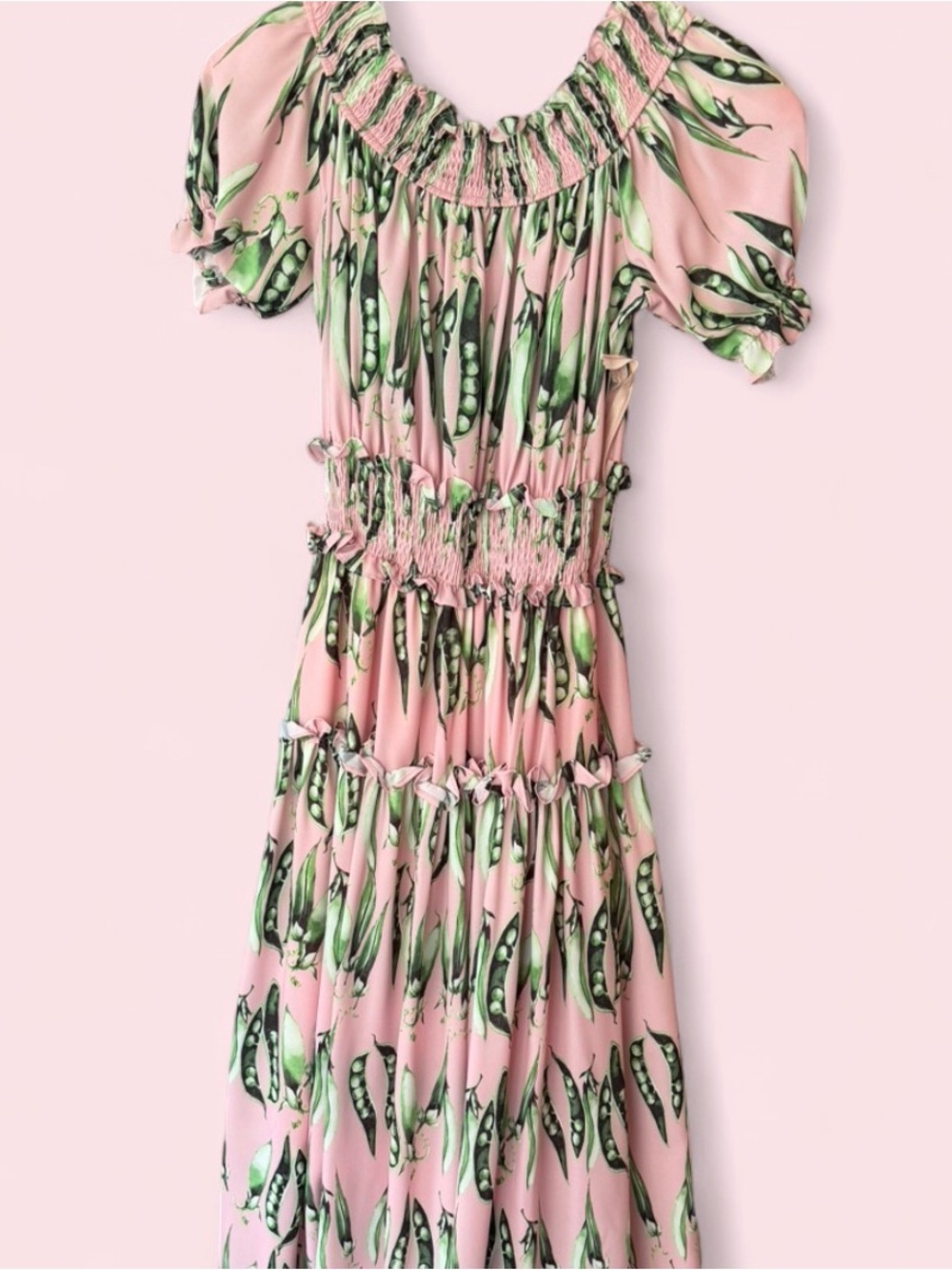 Pink Pea Pod Smocked Dress